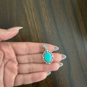 American Vintage Turquoise and Silver Locket Pendant